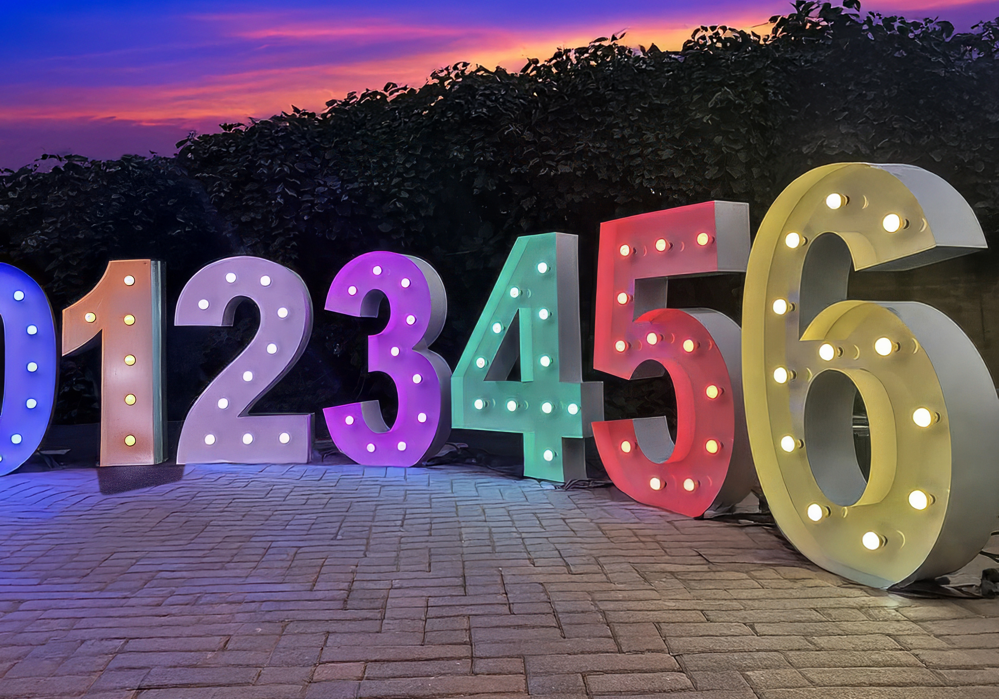 Stand-up marquee letters displayed at an event venue