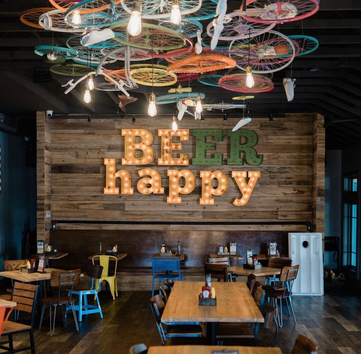 Beer Happy wall-hanging marquee letters
