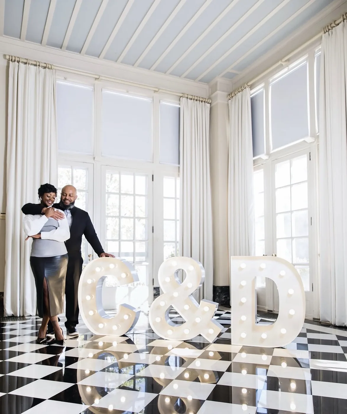 Dion and Chantal Powell with C&D Marquees letters