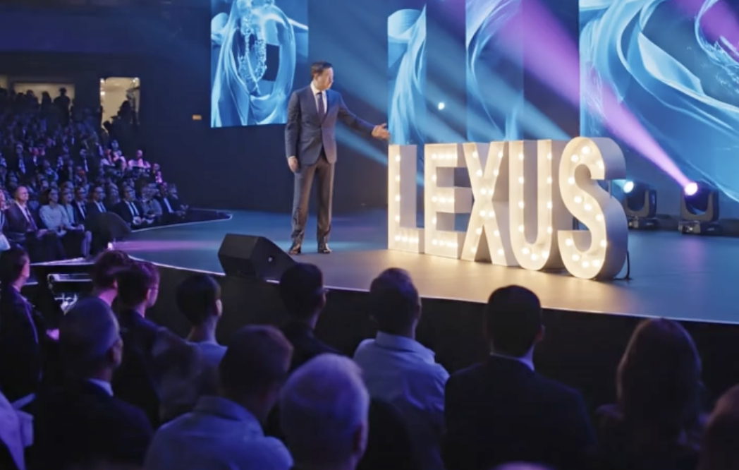 Stand-up marquee letters displayed at an indoor event venue