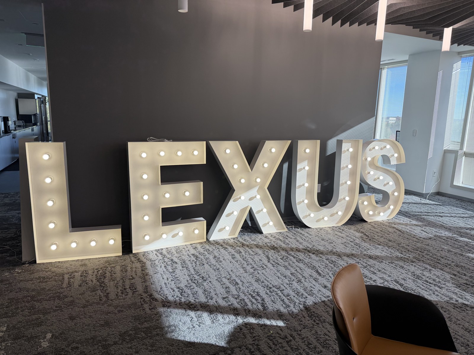 Lexus Southern Area freestanding marquee letters reused for another company event
